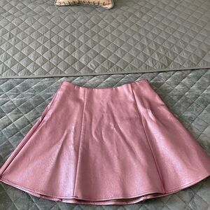 Metallic leather pink circle skirt cabana by crown and ivy